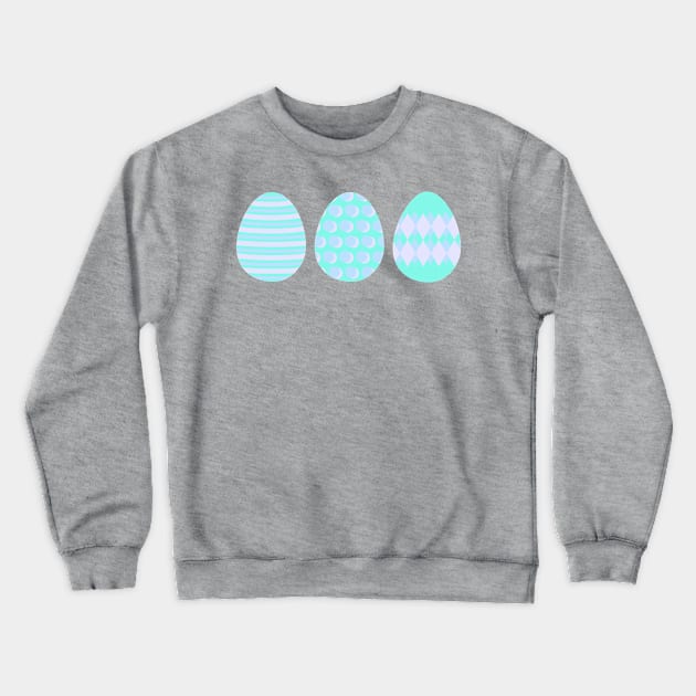 Eggspert Easter Eggs - Decorated Eggs in Purple and Green Crewneck Sweatshirt by skauff